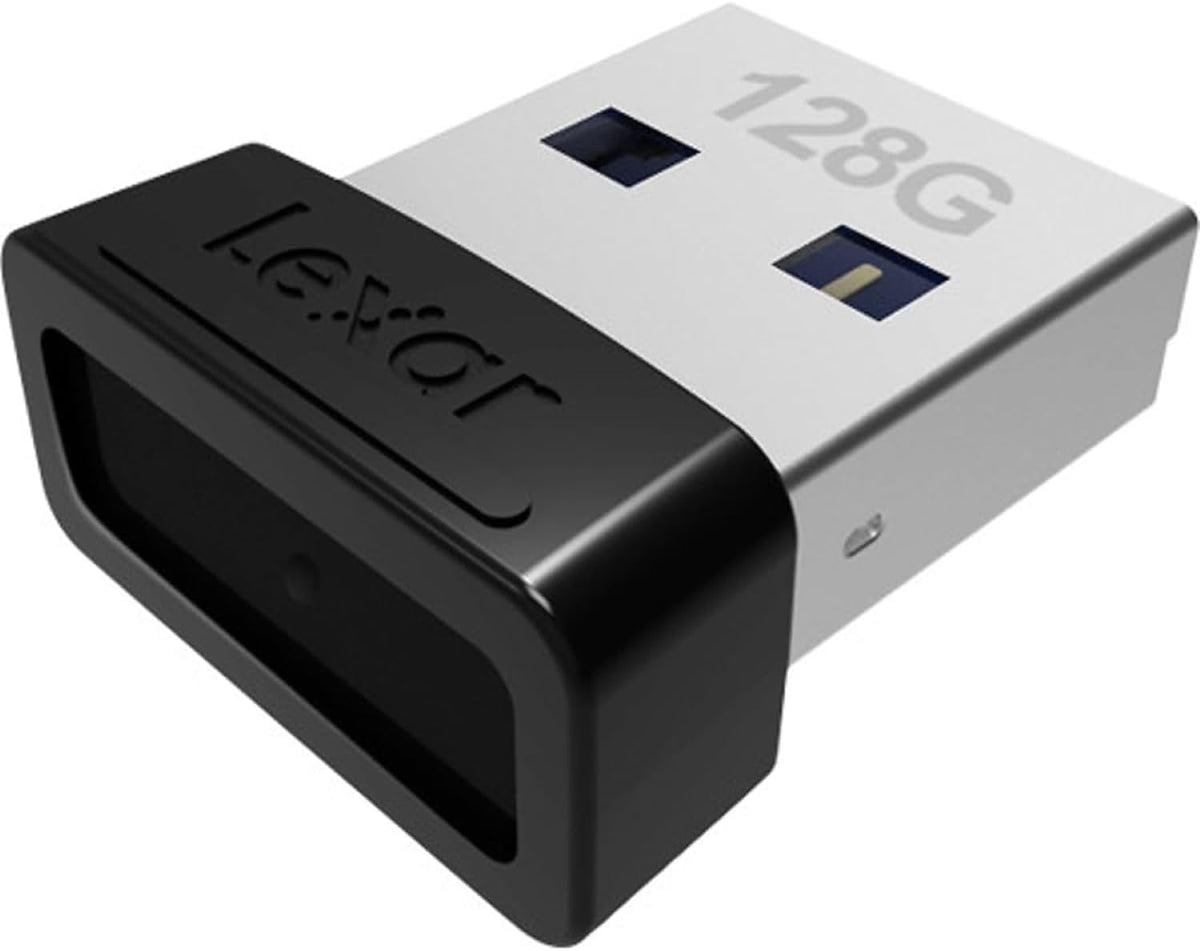 Lexar 128GB JumpDrive S47 USB 3.2 Gen 1 Flash Drive for Storage Expansion and Backup, Up To 250MB/s Read, Compact Plug-n-Stay, Black (LJDS47-128ABBKNA)