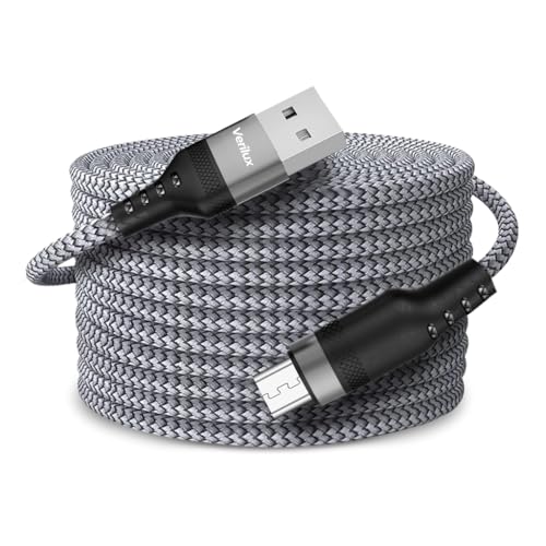 Verilux 10Ft/3M Micro Usb Cable, 5V/2A Micro Usb Cable Fast Charging, 480Mbps Data Sync Micro Usb Data Cable, Nylon Braided Char