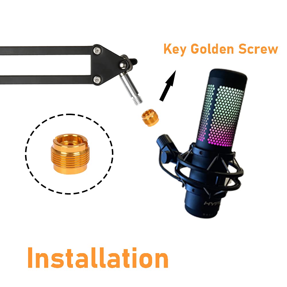 Boom Scissor Arm For Hyperx Quadcast S Microphone Desk Mount Stand - Thumbnail 4