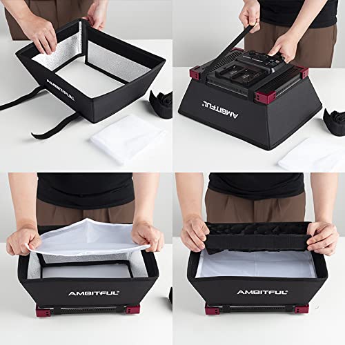 Ambitful 35.5Cm X 29.5Cm Led Video Light Diffuser Honeycomb Grid Softbox Led Panel Light Softbox + Honeycomb Grid For Led Panel