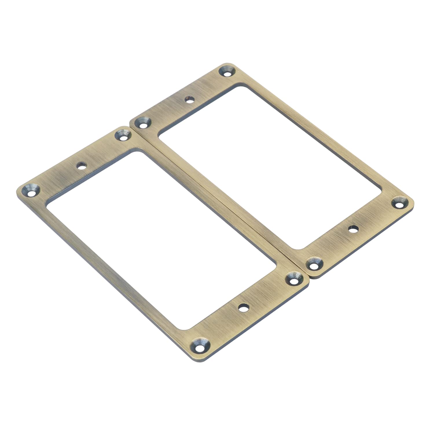 2Pcs Flat Metal Humbucker Pickup Mounting Ring Bridge And Neck Pickups Cover Frame Replacement For Lp Sg Guitar Electric Guitar