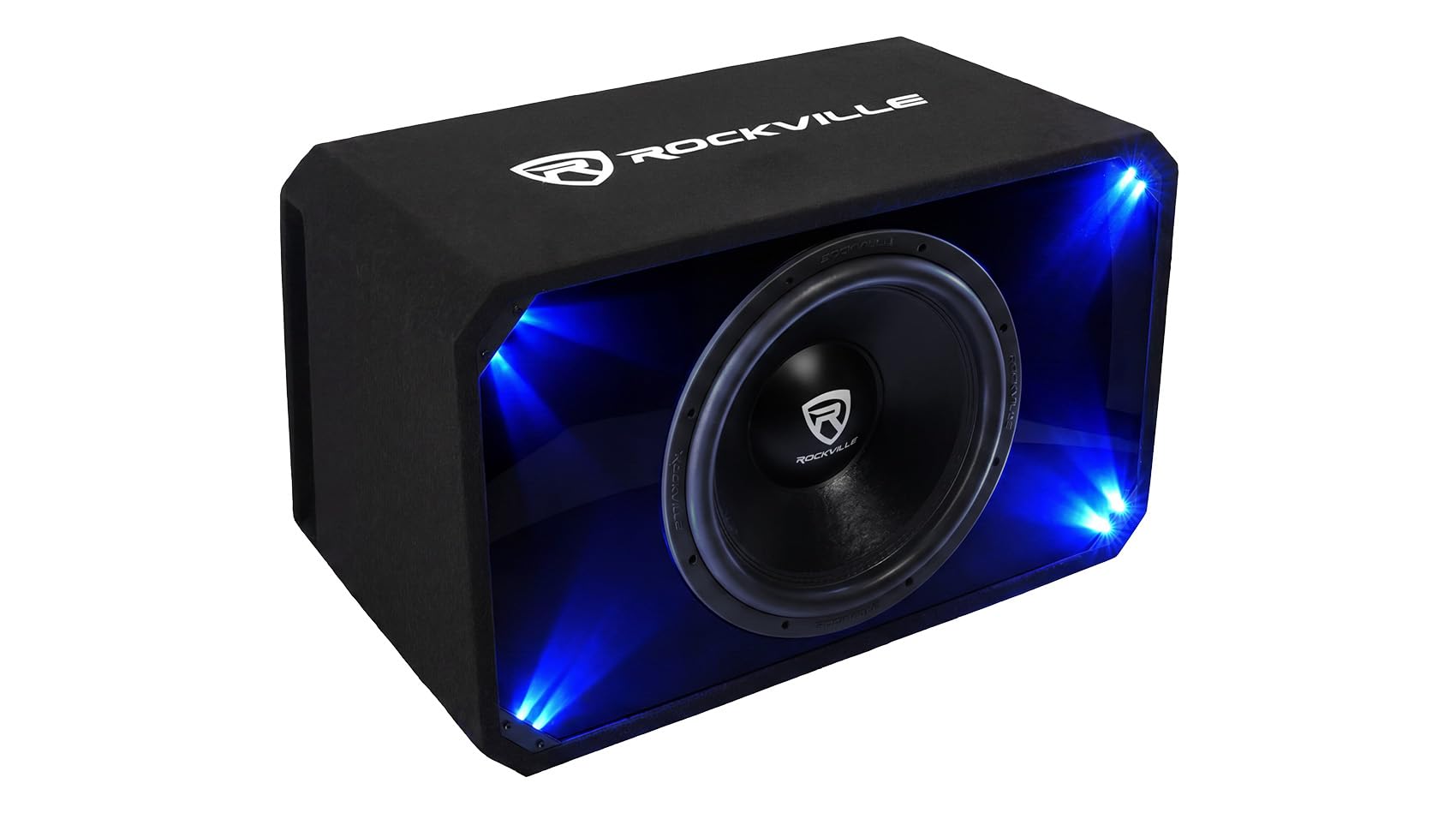 Rockville SV15K6D1 15in 4000W K6 Car Subwoofer, 1-Ohm | Plexi Enclosure in Vented MDF Box, Selectable Blue/White LED
