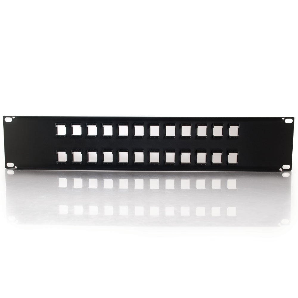 C2G/Cables To Go 03859 24 Port Blank Keystone/Multimedia Patch Panel, Black