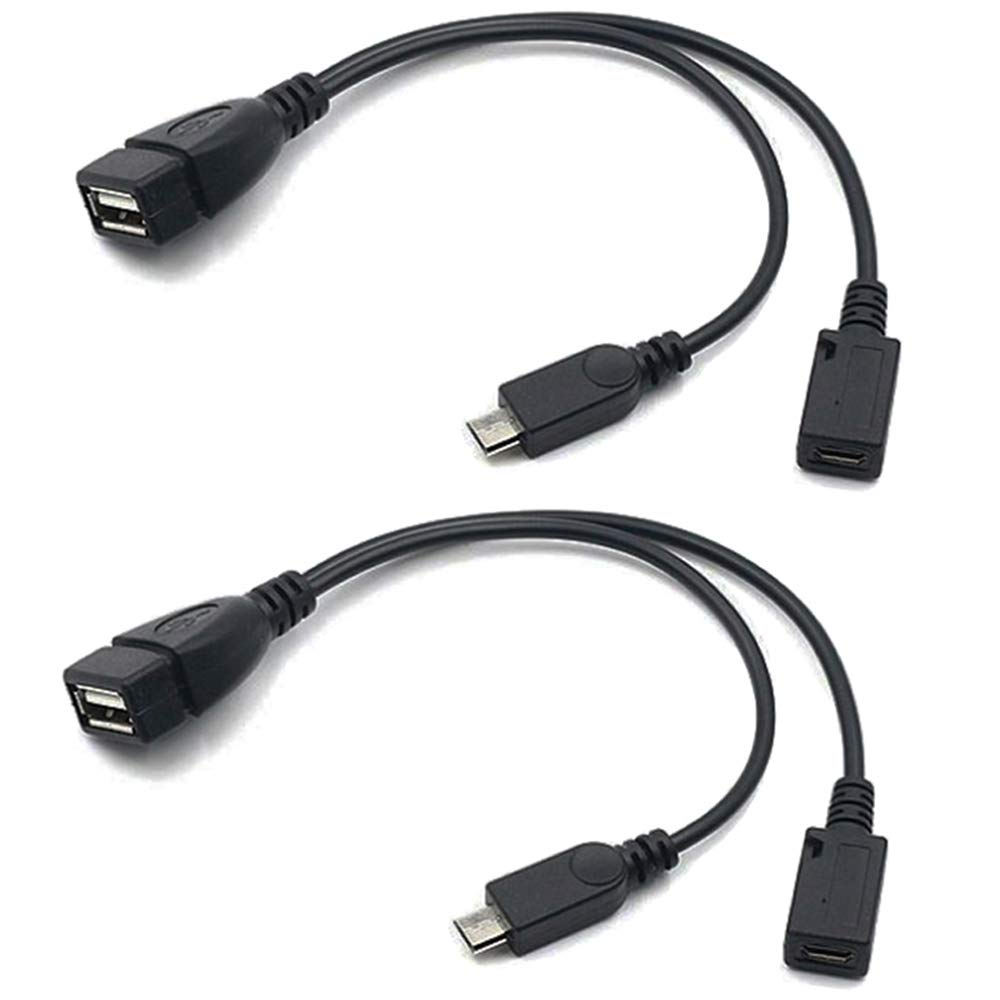 Auvipal 2 In 1 Micro Usb To Usb Adapter (Otg Cable + Power Cable) For Fire Stick, Playstation Classic And More   2 Pack