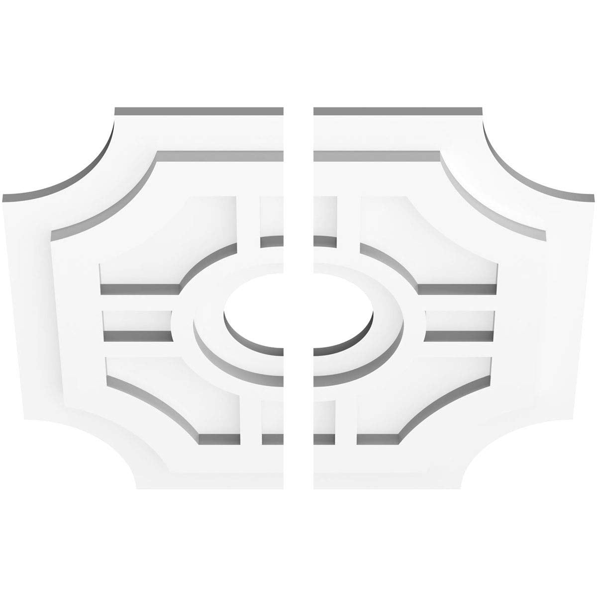 Ekena Millwork Cmp18Hs2 04000 Haus Architectural Grade Pvc Contemporary, Two Piece Urethane Ceiling Medallions 18''Od X 4''Id X