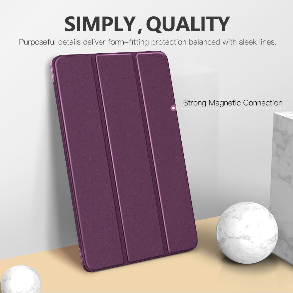 MoKo Case Fit Samsung Galaxy Tab S5e 2019, Ultra Thin Slim Shell Trifold Stand Cover with Frosted Back with Auto Wake and Sleep for Galaxy Tab S5e SM T720/SM T725 2019 Tablet, Dark Purple