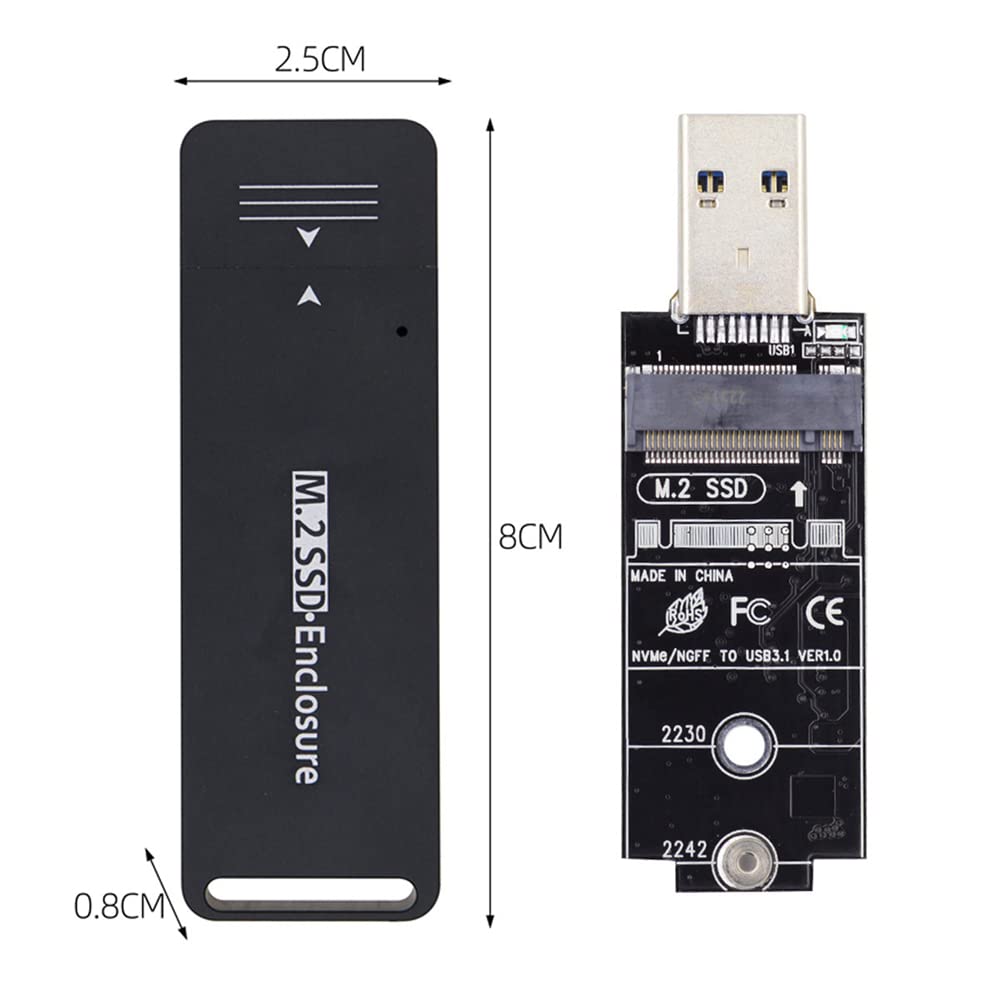 Nfhk Usb 3.0 To 2230 2242 Nvme M Key M.2 Ngff Sata Ssd External Pcba Case Adapter Rtl9210B Chipset