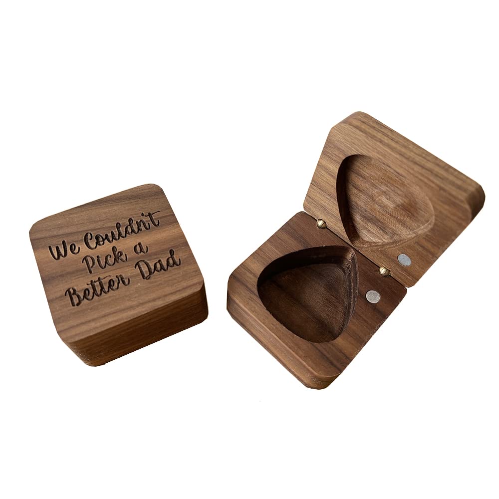 Walnut Guitar Pick Storage Box, We Couldn'T Pick A Better Dad, Father Gift From Daughter Or Son, Christmas Gifts For Dad, 1 Pack