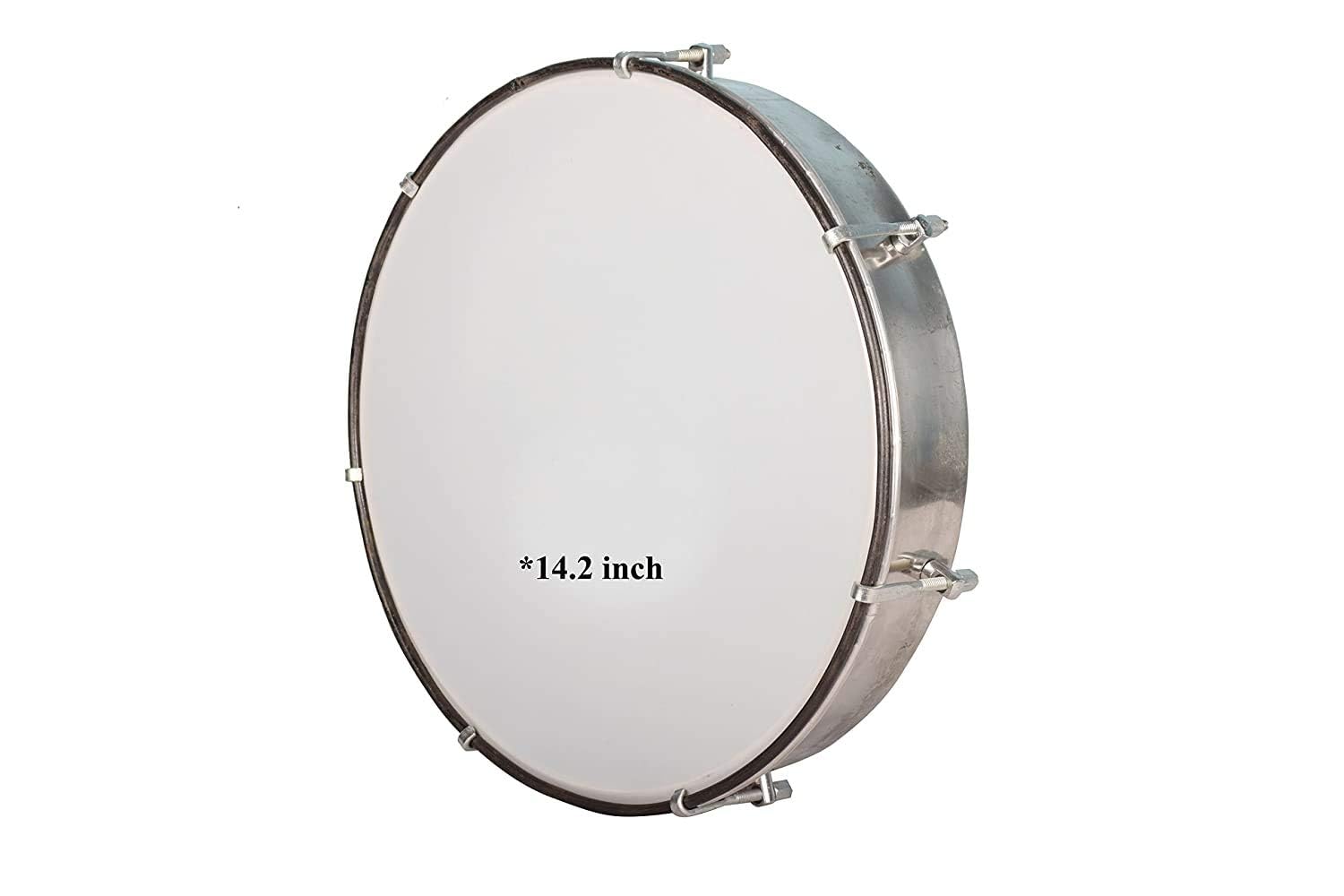 The Musical Nest Instruments Duff (S.S), 14.2 Inch, Silver |School Band Hand Percussion Instrument For Students, Beginners And P
