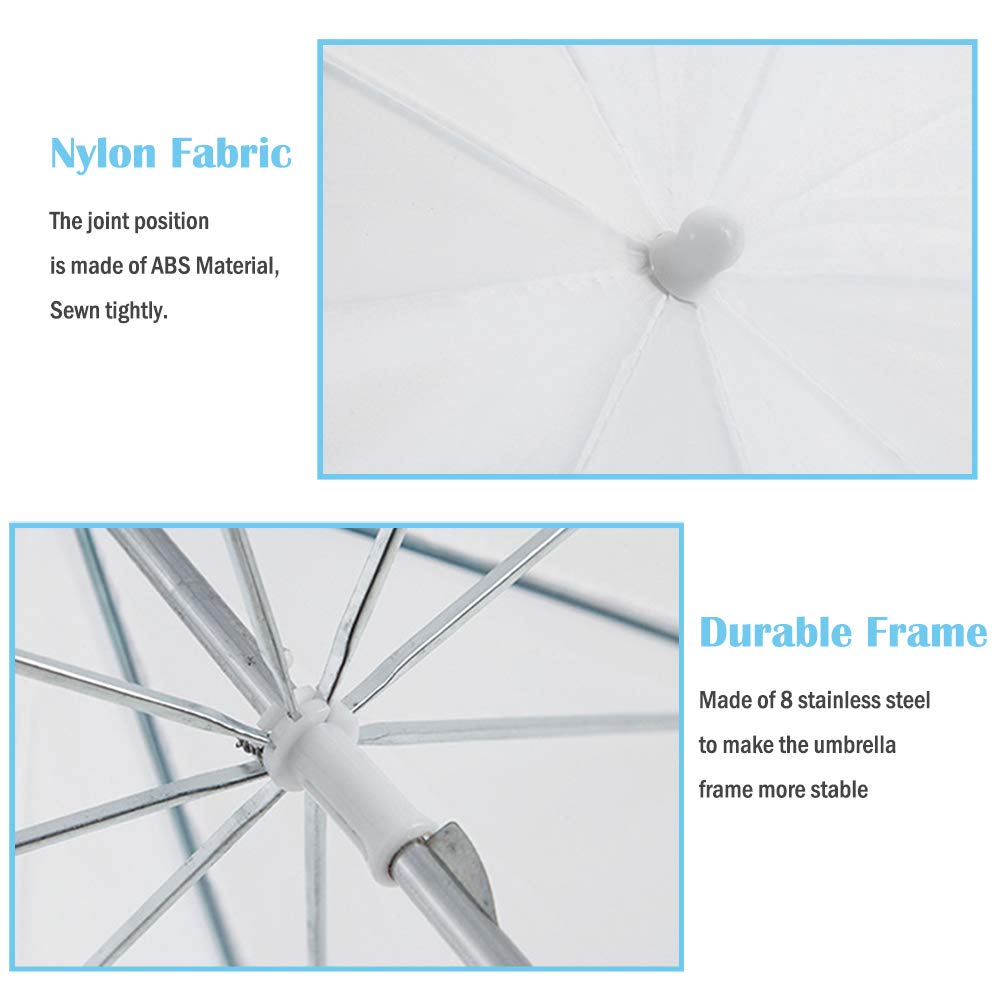 Photography Umbrella Lighting 4 Pack Kit, 33''/84Cm Soft White Translucent And Reflective Umbrella For Photo And Video Studio Sh
