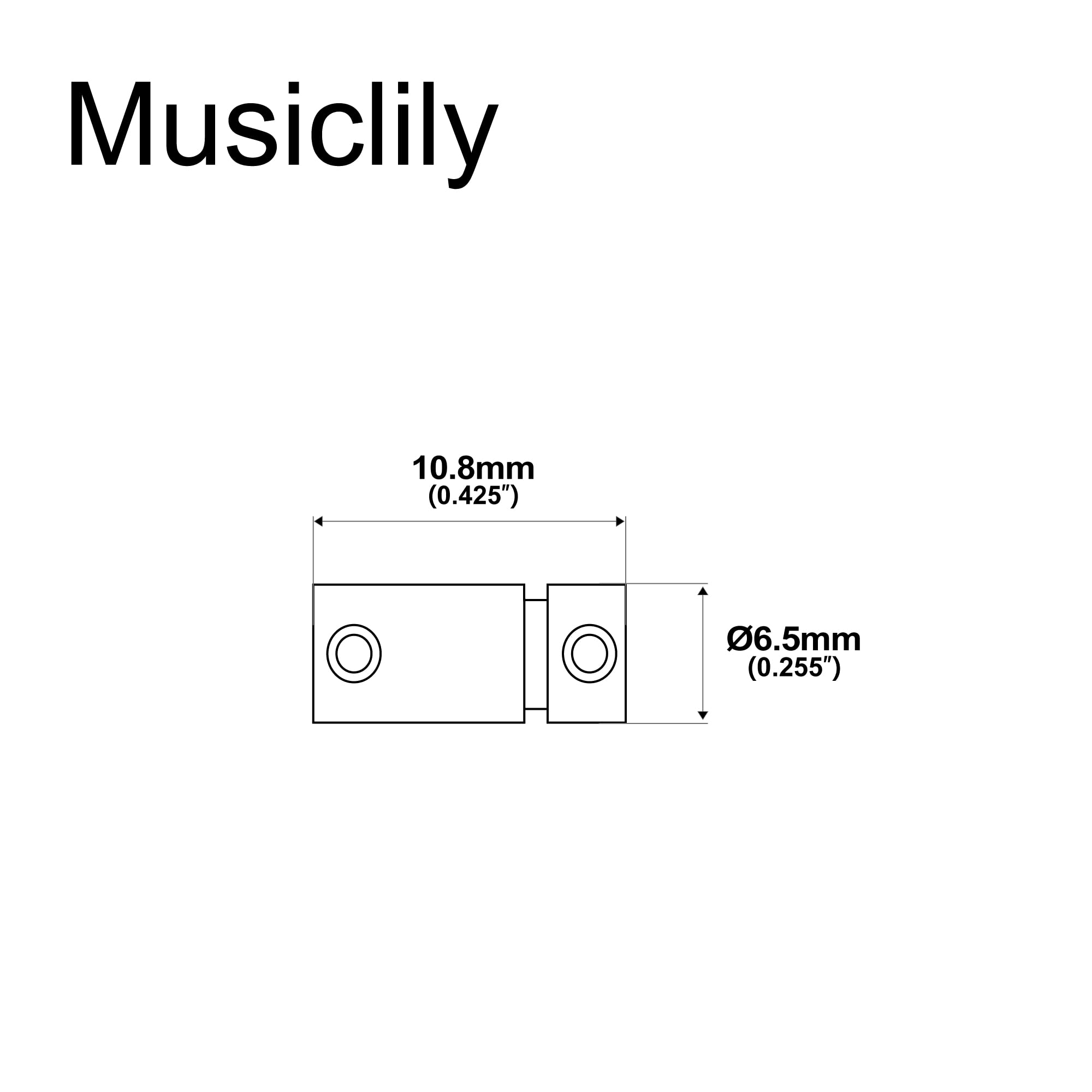 Musiclily Pro 10.8Mm Small Barrel Steel Saddles Round Bridge Saddles For Fender Squier Telecaster Tele Style Electric Guitar, Or