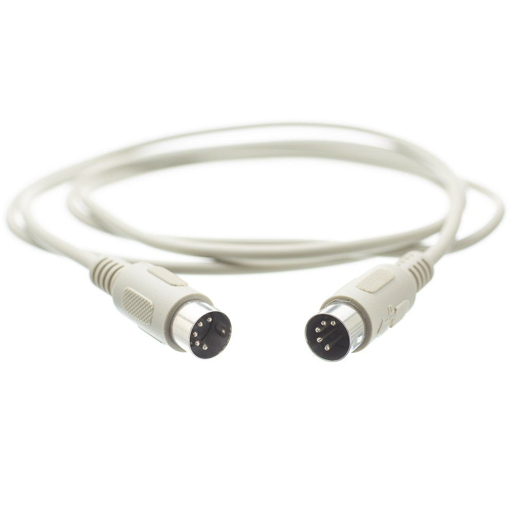 Cablewholesale At Keyboard Cable 6 Feet, 5 Pin Din To 5 Pin Din, Din5 Male With 5 Conductor Keyboard Cable, Beige