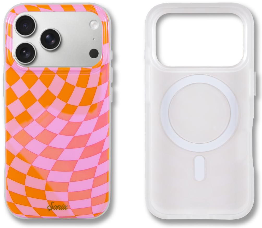 Sonix Phone Case for iPhone 17 Pro | Compatible with MagSafe | 10ft Drop Tested | Checkmate Pink