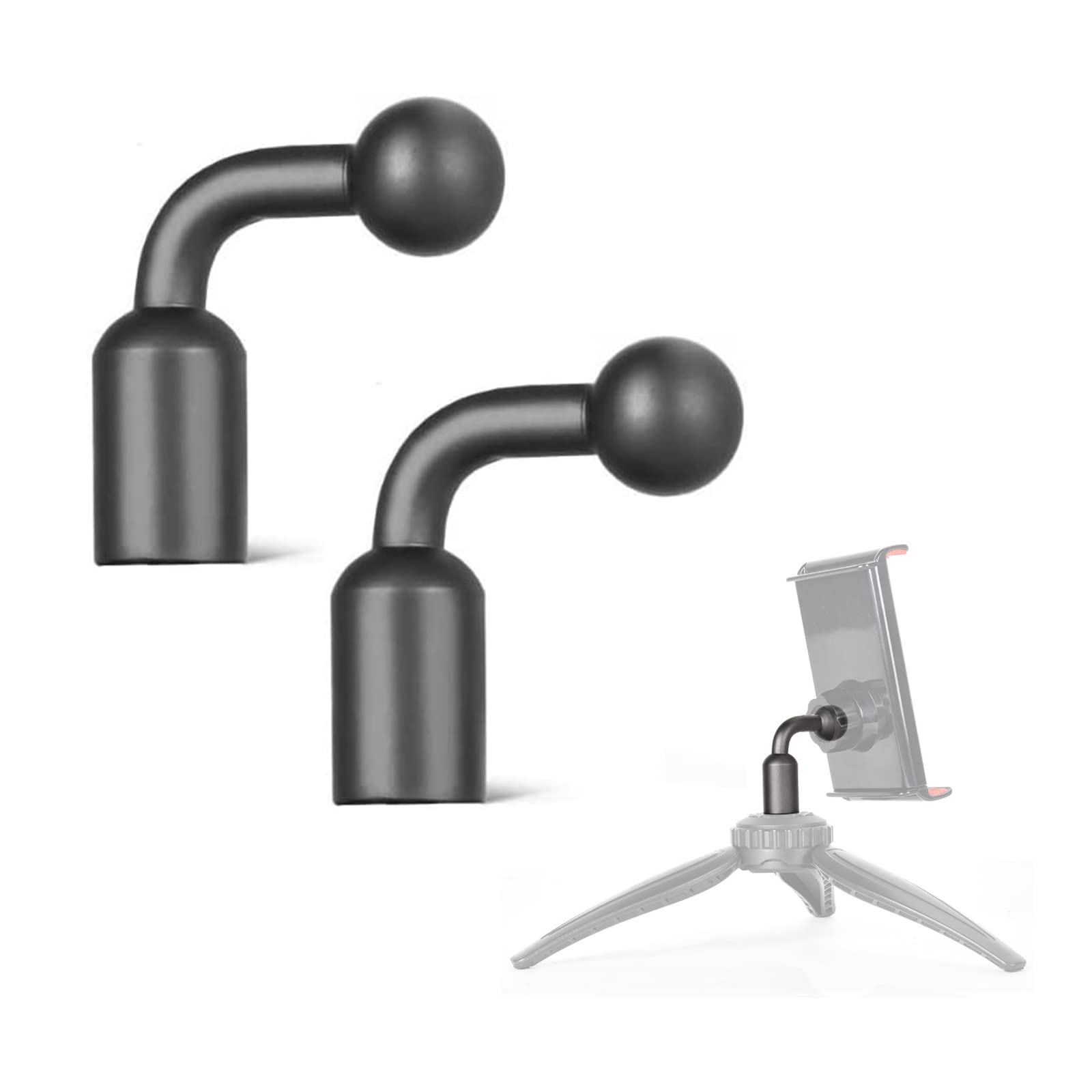 Sruim 2 Pack 1/4 Inch To 17Mm Ball Vertical Mount Adapter (Aluminum Alloy)