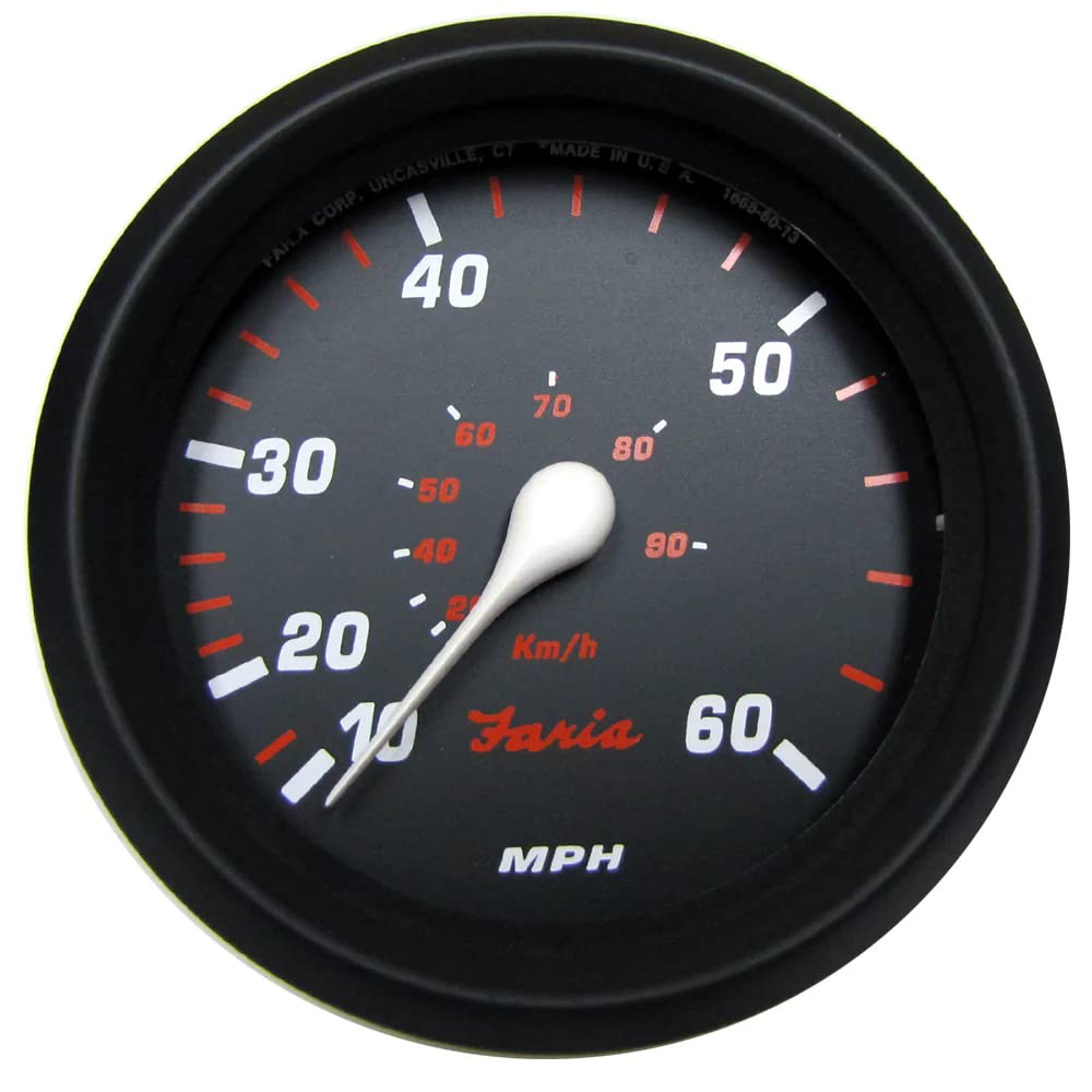 Faria Beede Instruments 34611 Spun Speedometer Gauge 4 - Silver, 60 MPH