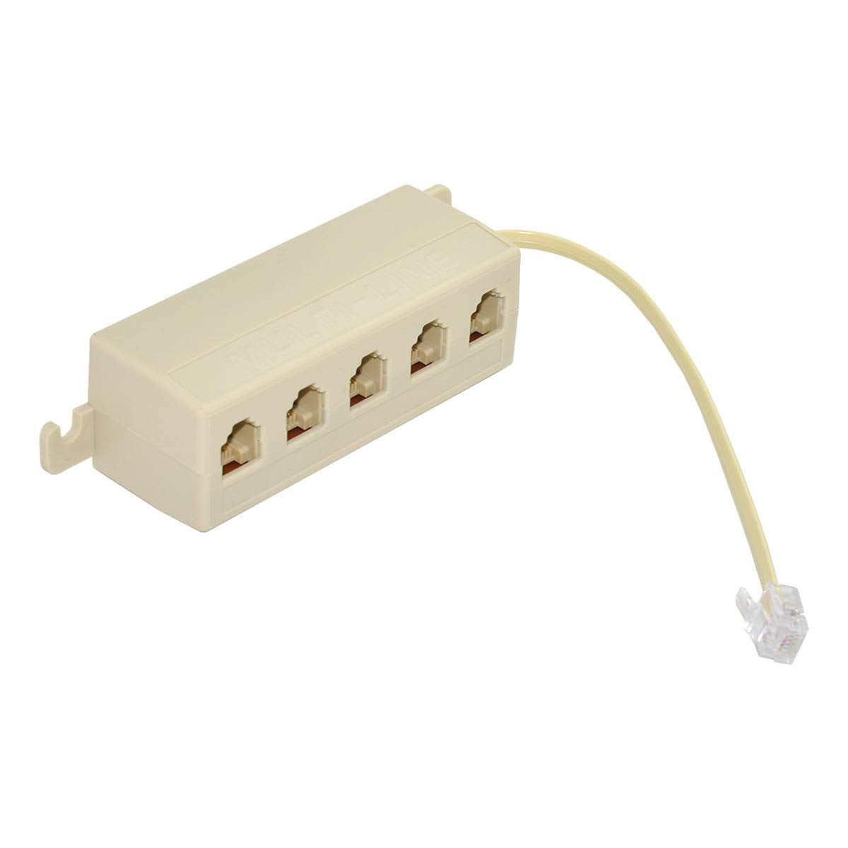 Hdmihome 5 Way Outlet 6P4C Rj11 Rj12 Telephone Phone Modular Jack Line Splitter Adapter Beige 1 In 5 Out