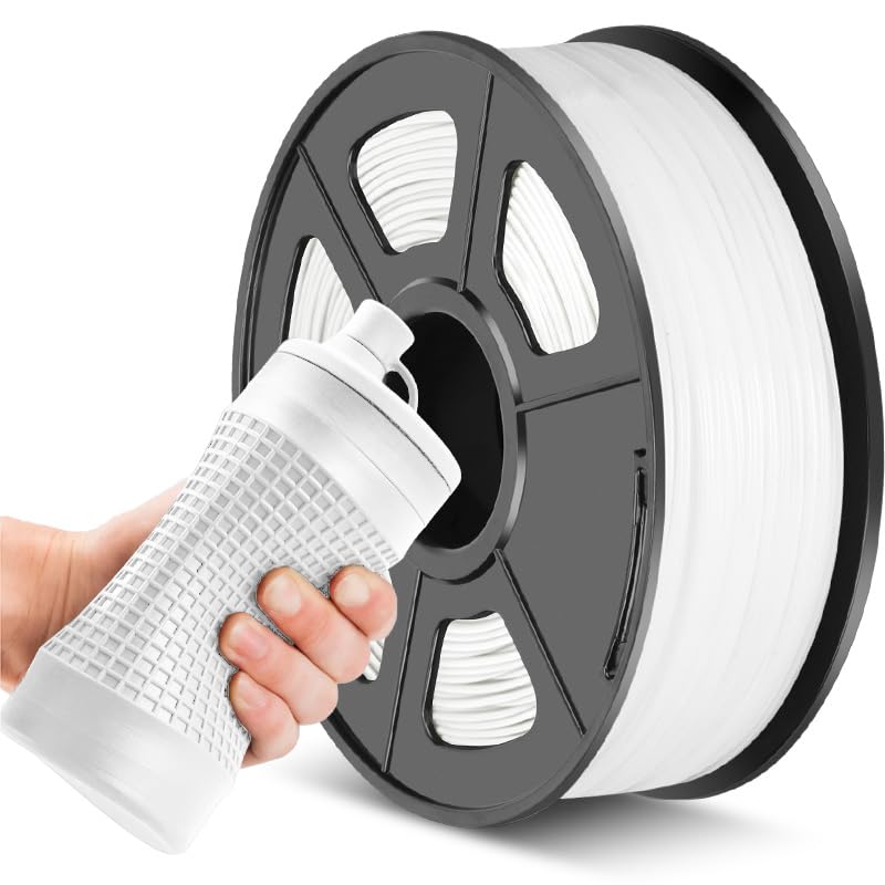 JAYO TPU Filament 1.75mm White 1KG, Flexible 3D Printer Filament with Shore Hardness 95A, Strong Elasticity, Abrasion Resistance