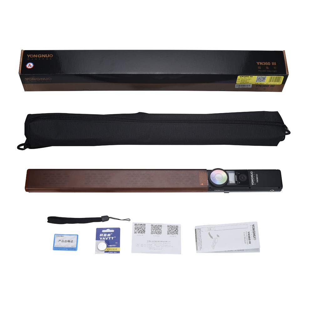 Yongnuo Yn360 Iii Yn360Iii Upgraded Led Video Light 5600K, Handheld Photography Ice Light, Rgb Full Color Touch Pad Adjustable,