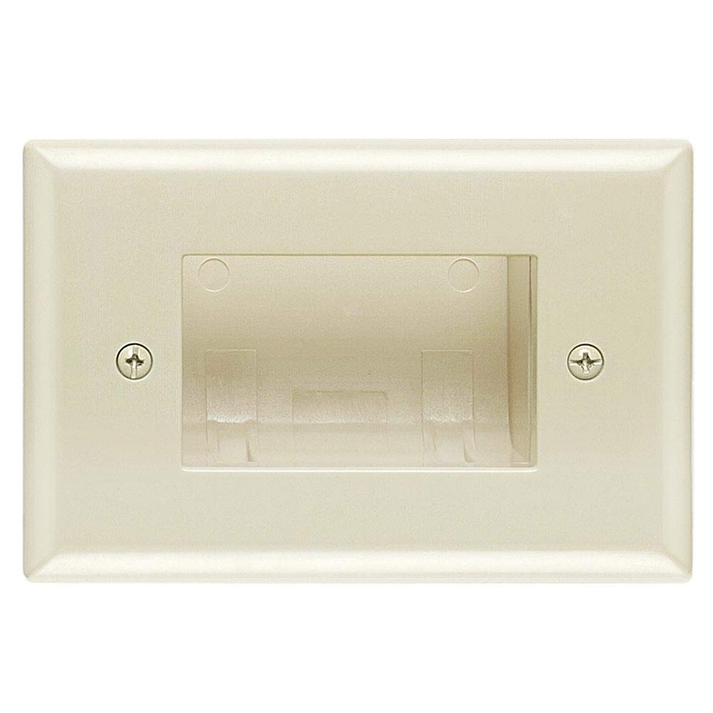 Cmple - Wall Plate - Recessed Easy Mount Low Voltage, Slim Fit - Lite Almond