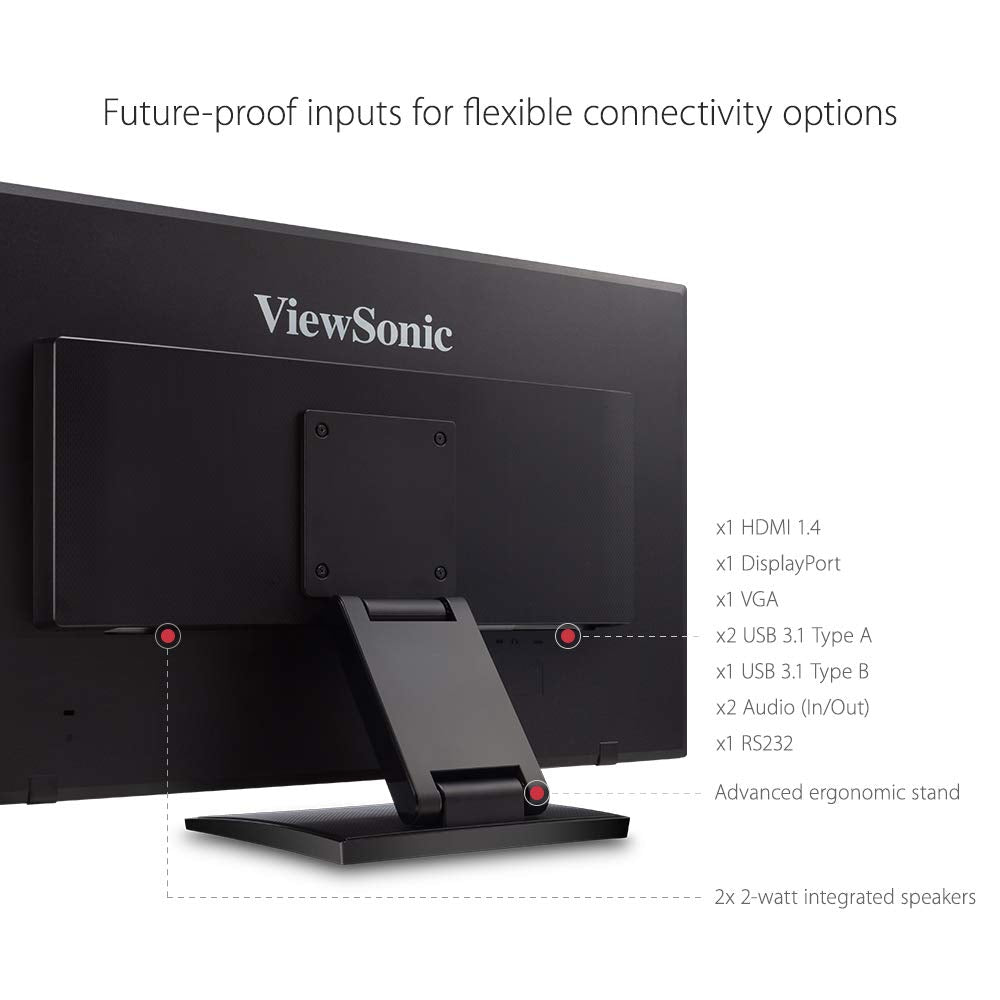 Viewsonic Td2760 27 Inch 1080P 10 Point Multi Touch Screen Monitor With Advanced Ergonomics Rs232 Hdmi And Displayport