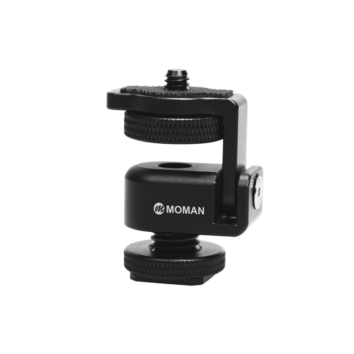 Moman Ball Head Cold Shoe Mount 1/4' Mini Adapter BH02 with 1/4'-20 Thread for Camera Microphone LED Video Light Monitor, 2 Pack