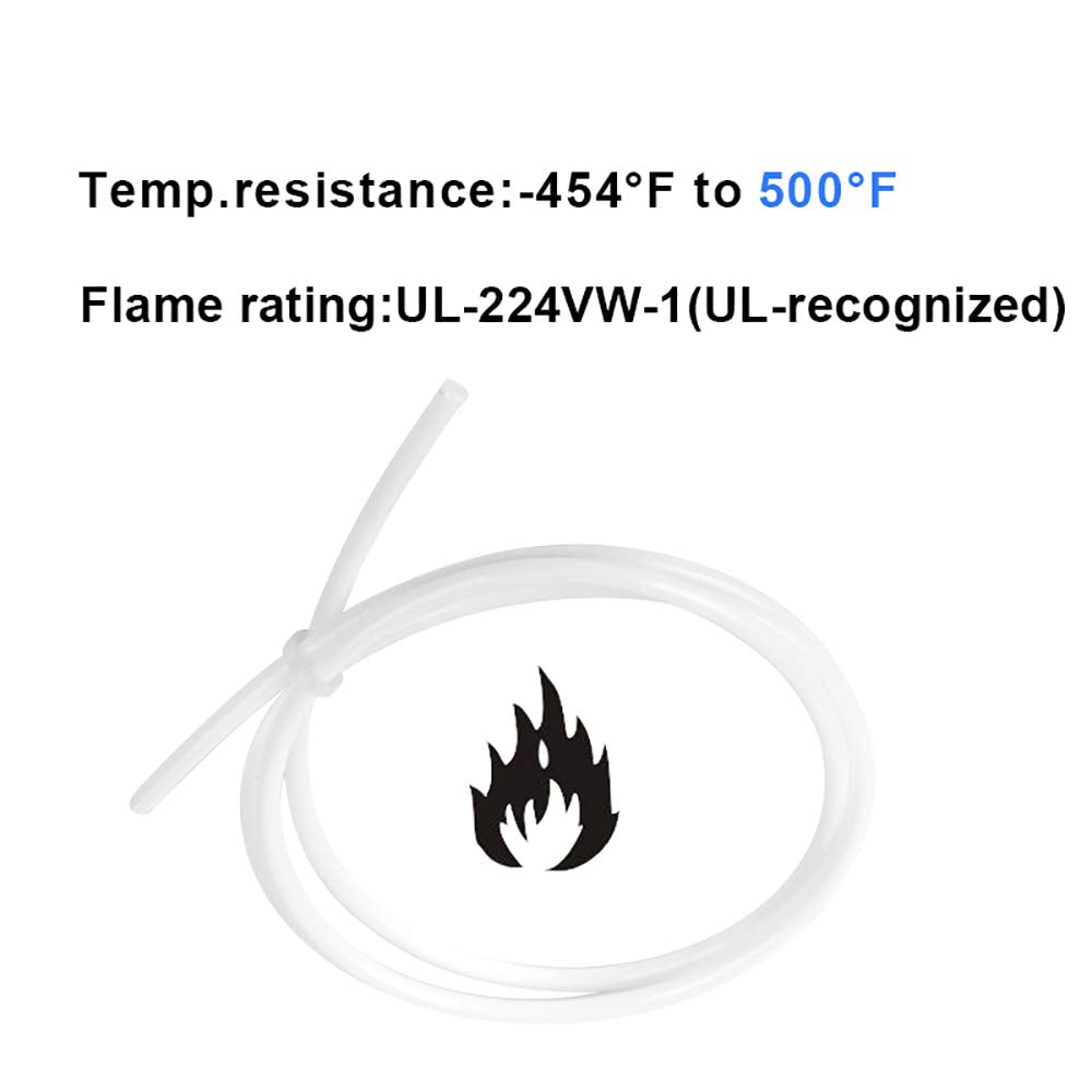 Feelers Ptfe Teflon Tubing, 2Mm Id X 4Mm Od Tube White Connector Teflon Tube For 1.75Mm Filament For Bowden 3D Printer, 3 Meters