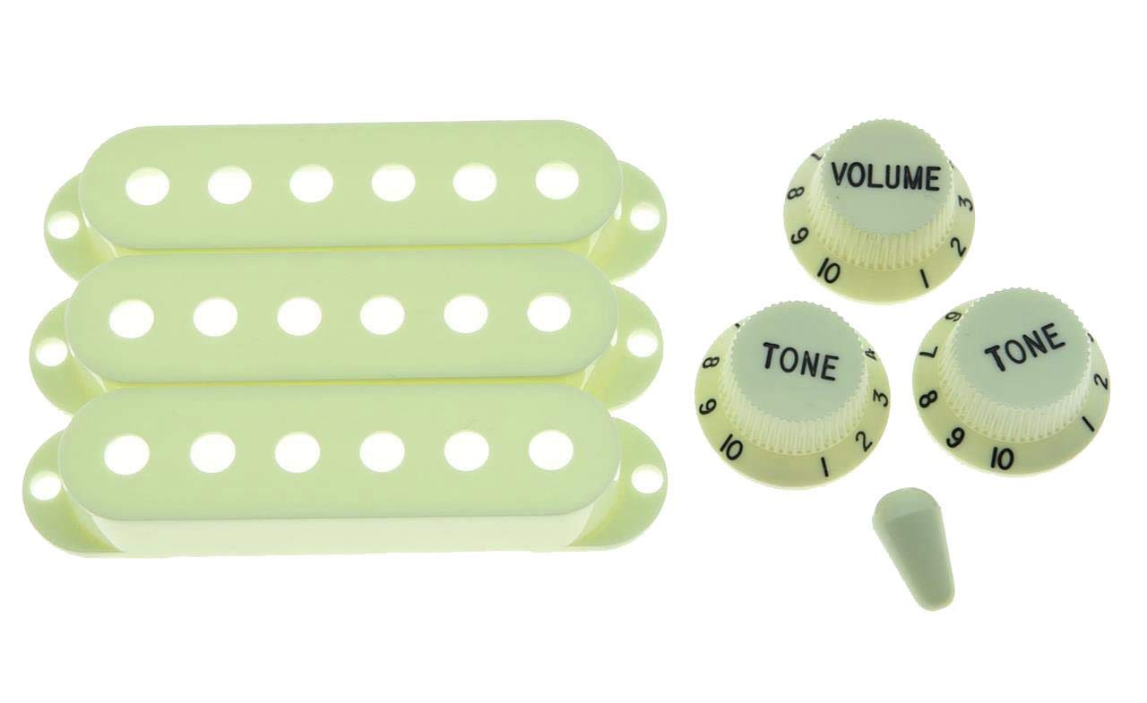 Kaish Mint Green St Strat Pickup Covers Knobs And 5 Way Switch Tip Cap