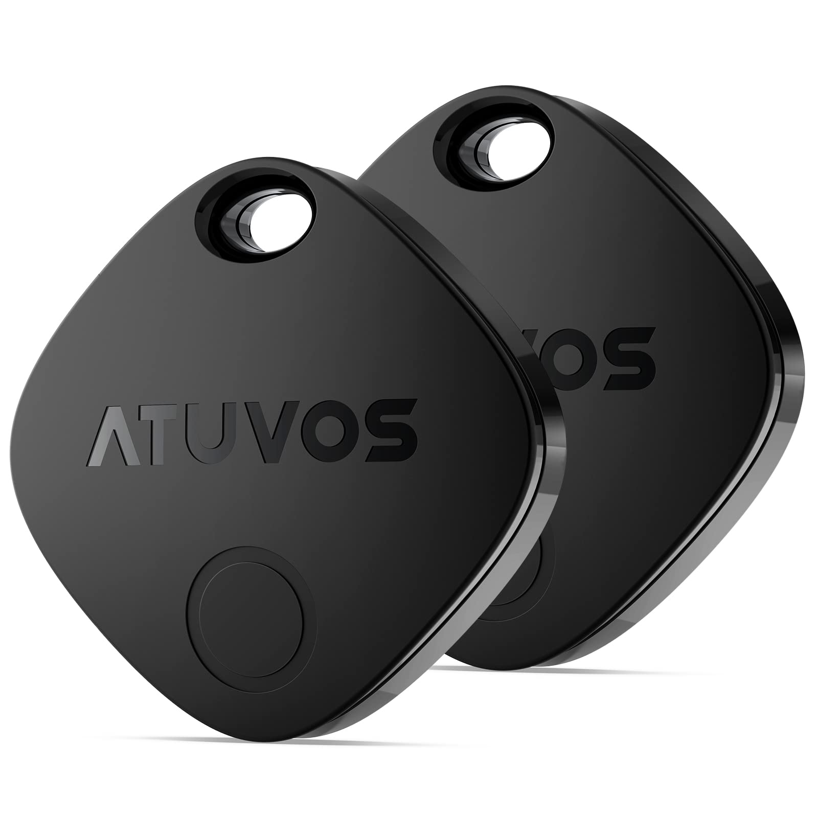 Atuvos Air Tags 2 Pack, Bluetooth Luggage Tracker Works With Apple Find My App (Ios Only, Not For Android), Keys Finder And Item Locator For Luggage, Backpack, Suitcases, Replaceable Battery (Black)