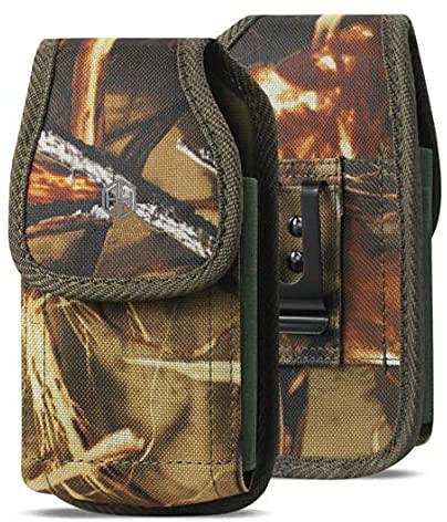Ah Military Grade Camo Cell Phone Holster Men Cell Phone Belt Holder, Compatible W/ [Iphone Iphone 12 Mini Se 5 5S 5C Samsung J1