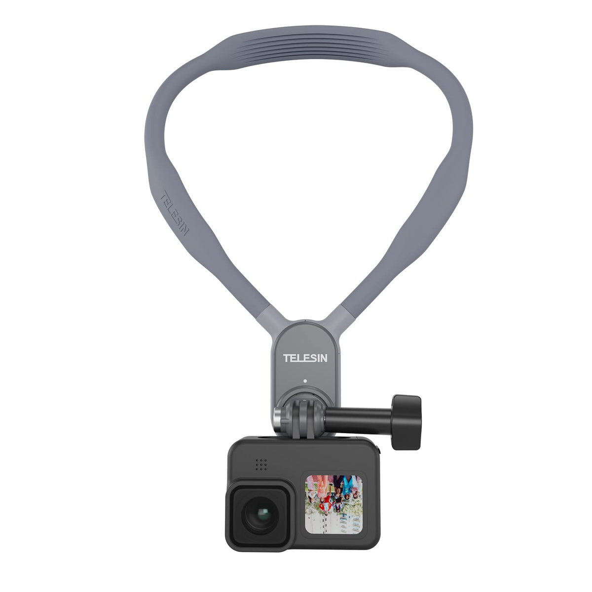 Telesin Neck Mount Necklace Holder, Pov Selfie Hand Free Head Chest Shoulder Body Strap Attach Bike Motorcycle Video Accessories