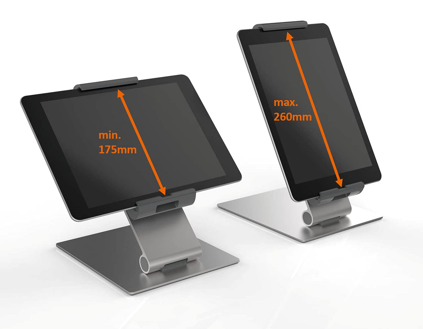 Durable Mountable Tablet Holder, Silver/Charcoal Gray