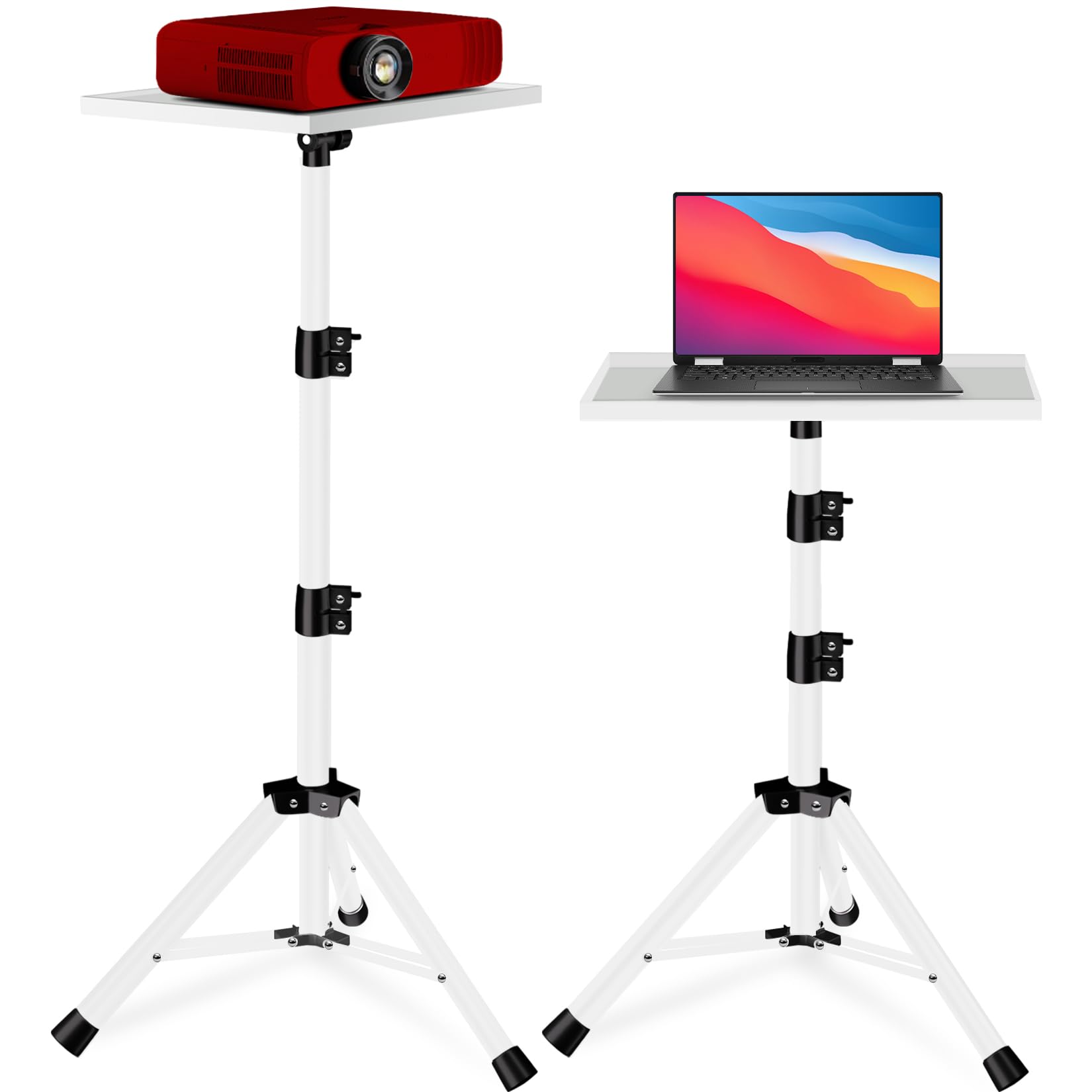 REHOSEUP Heavy Duty Projector Stand, 33LB Load Bearing & 22-55 Height Adjustable, for Projector/Laptop/DJ Gear, Outdoor/Office/S