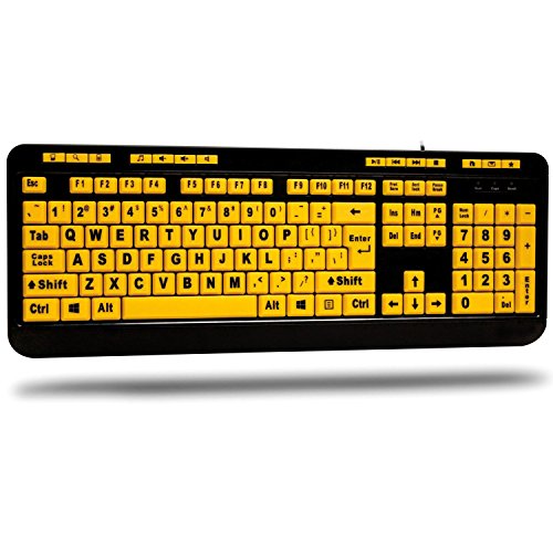 Adesso Akb 132Uy Easytouch 132 Luminous Large Print Desktop Keyboard
