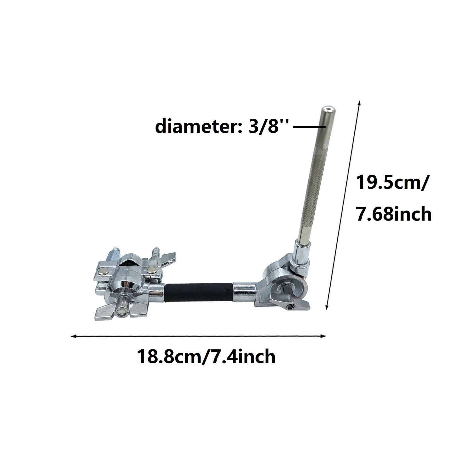 Tuoren Cowbell Mounting Clamp Adjustable Mini Cowbell Mount Bracket, Percussion Mounting Arm Clamp Integrated Extension Holder F
