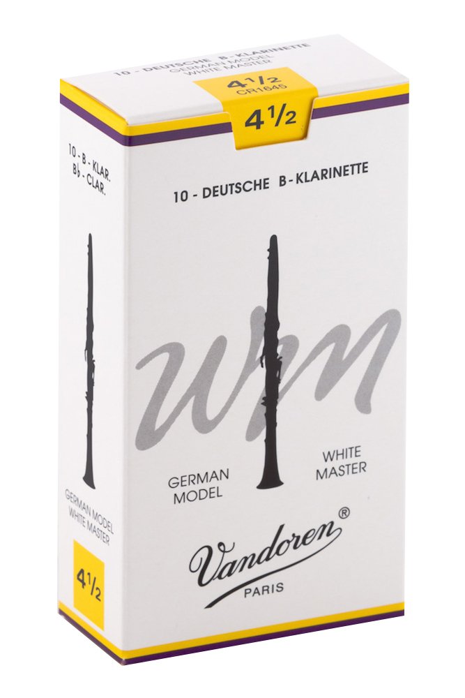 Vandoren CR1645 Bb Clarinet White Master Reeds Strength 4.5; Box of 10