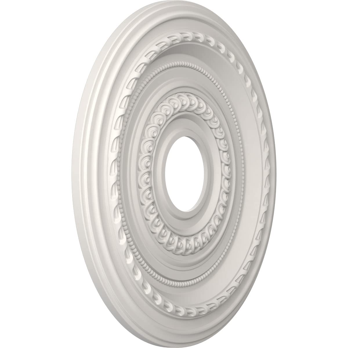 Ekena Millwork Cmp16Cogbw Cole Thermoformed Pvc Ceiling Medallion (Fits Canopies Up To 4 1/2''), 16''Od X 3 1/2''Id X 1''P, Ultr