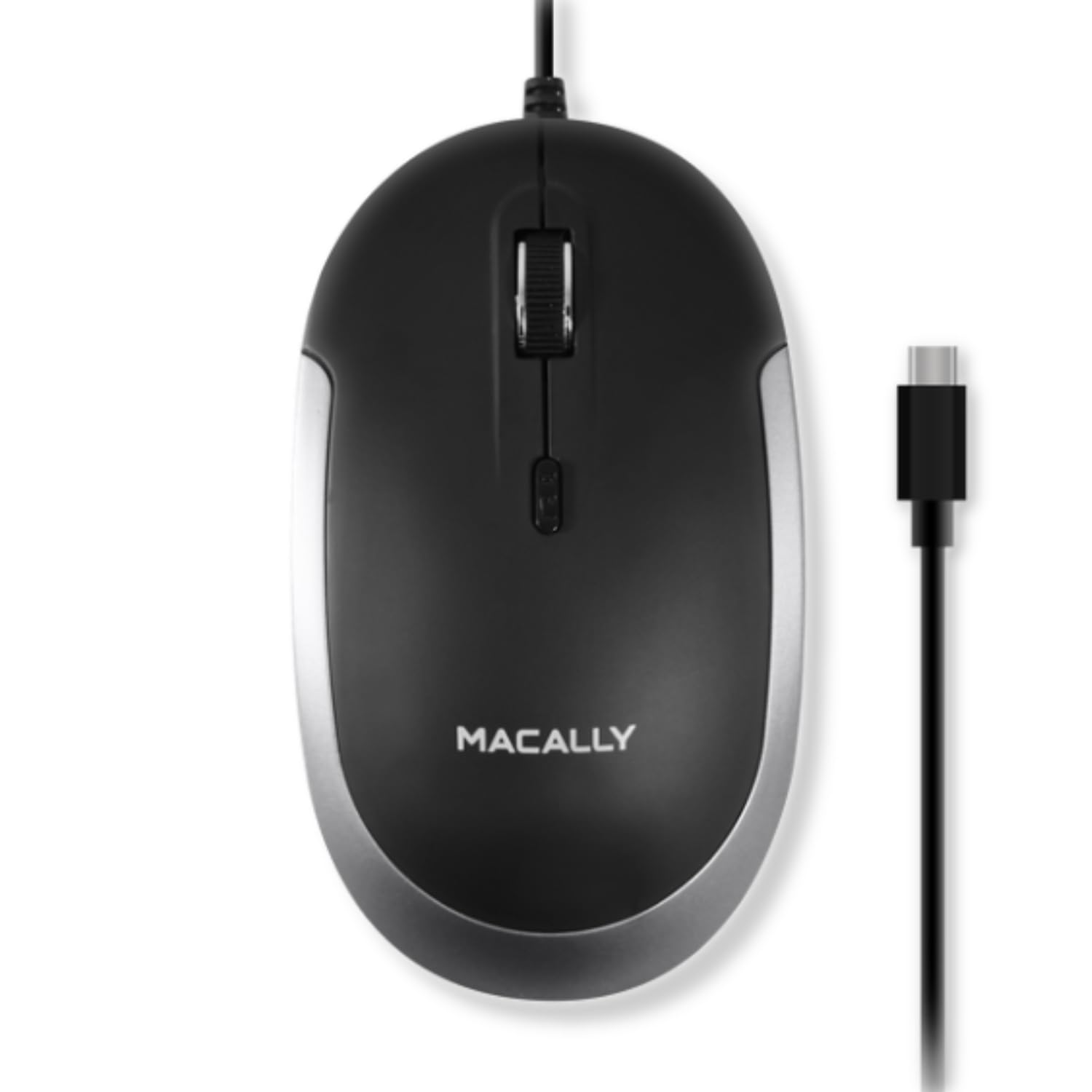 Macally Usb Type C Mouse   Slim & Compact Design   Usb C Mouse For Macbook Pro Imac Pc Etc.   Simple 3 Button & Scroll Wheel Lay