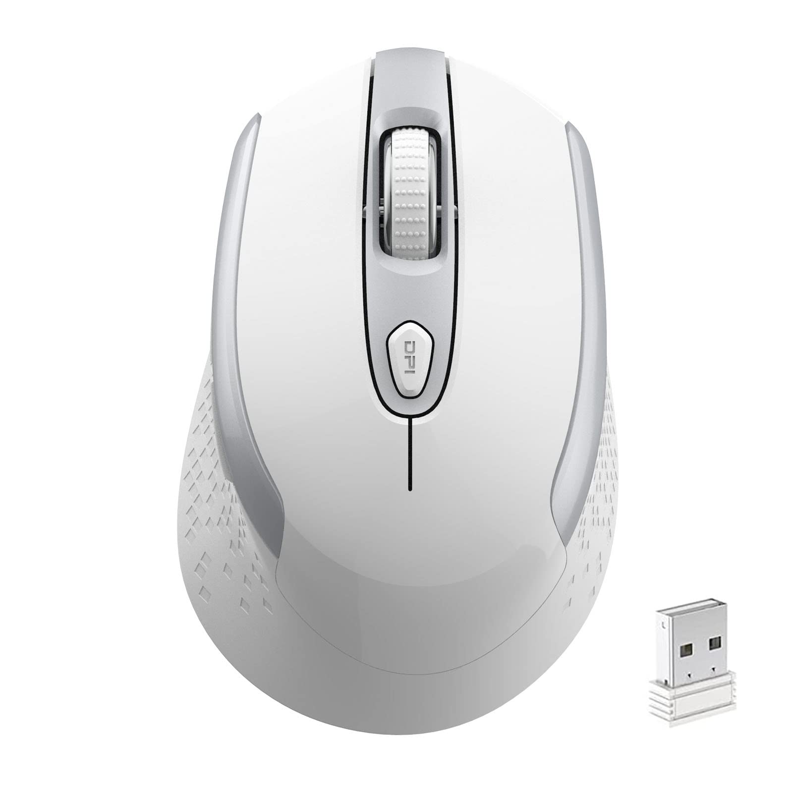 Racegt Wireless Mouse, 2.4G Silent Cordless Mouse For Laptop, Mouse With 6 Buttons And 3 Adjustable Dpi For Computer, Deskbtop, 