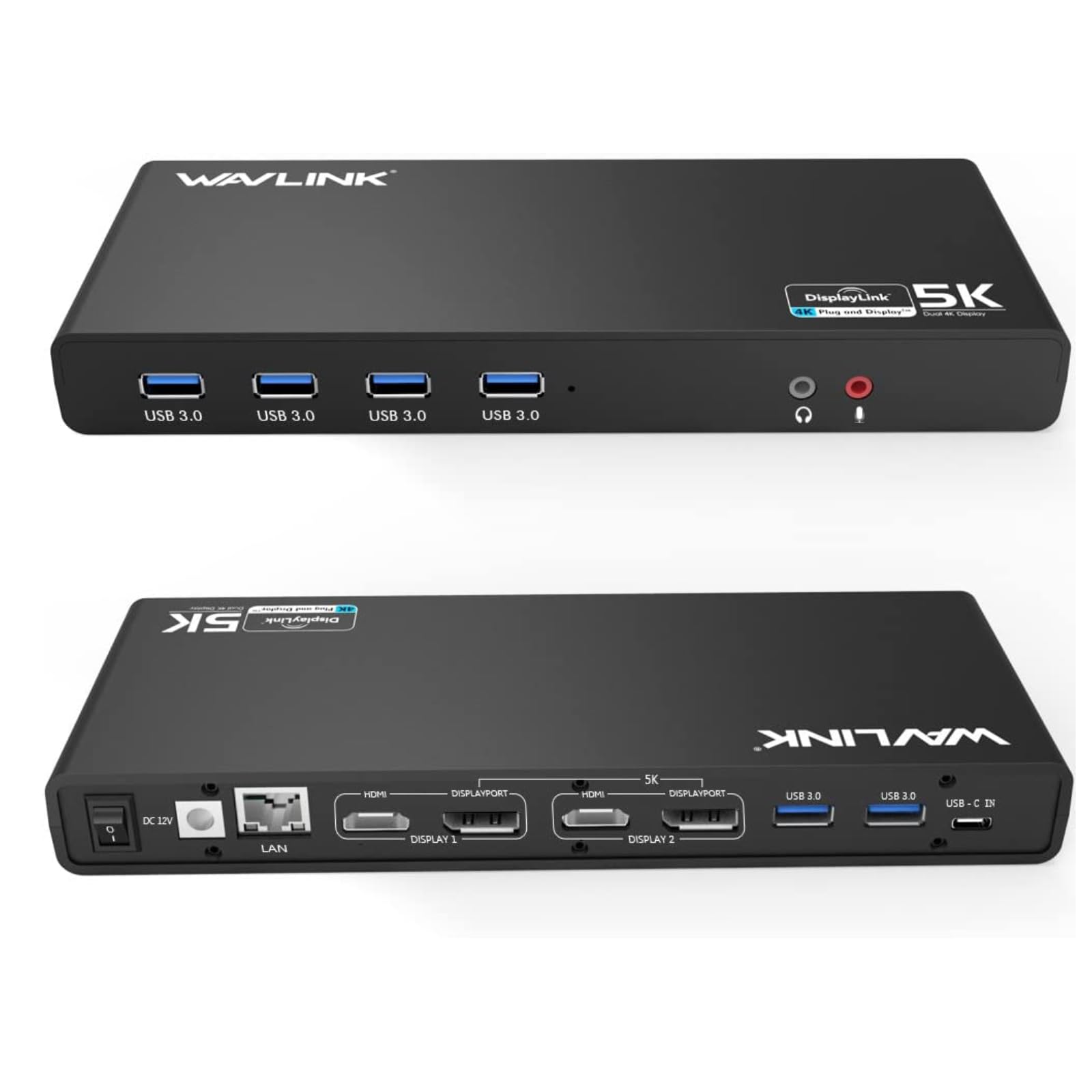 Wavlink Usb 3.0 And Usb C Dual 4K Display Universal Laptop Docking Station With Displayport And Hdmi Docking Staion Dual Monitor