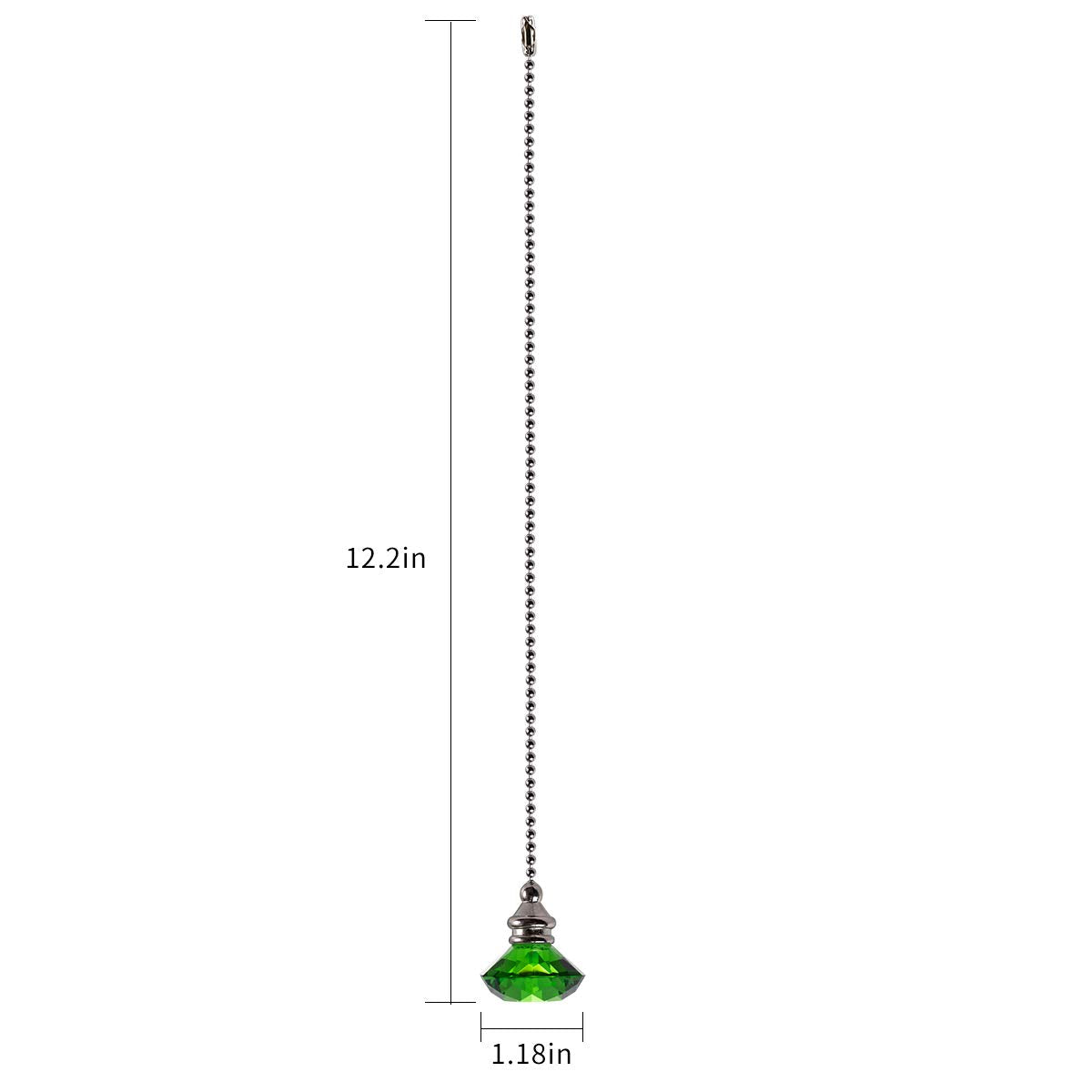 Longsheng Ceiling Fan Pull Chain Set   2 Pieces Green Diamond Fan Pull Chains 20 Inch Ceiling Fan Chain Extender With Chain Conn