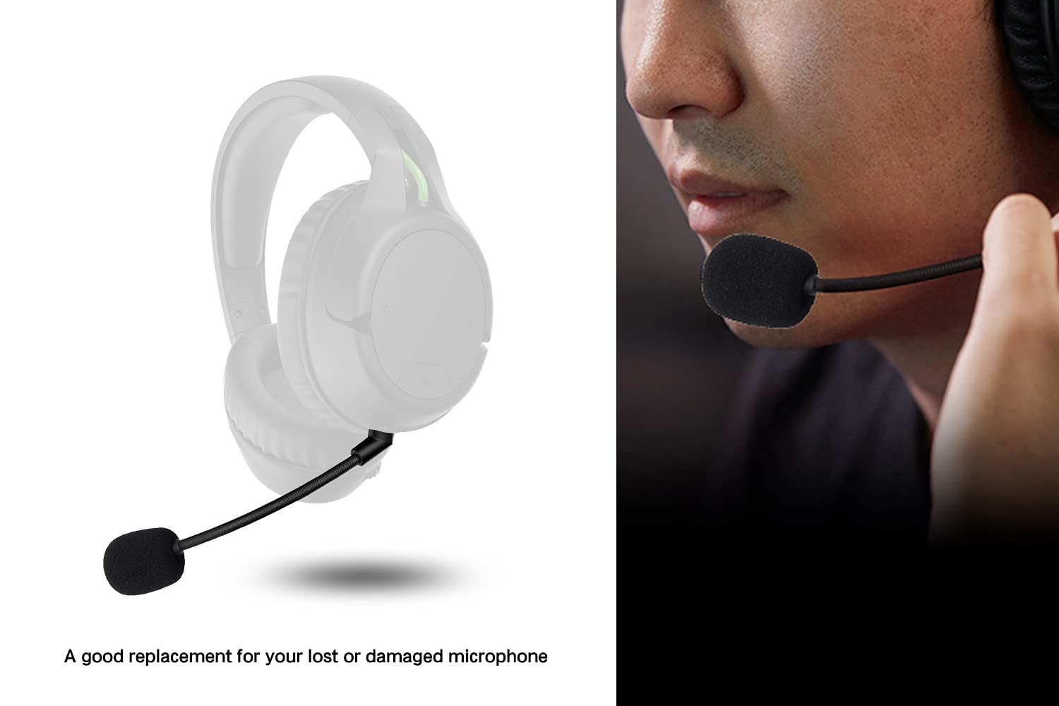 Replacement Game Mic For Kingston Hyperx Cloud Flight Flight S Gaming Headset On Ps4 Ps5 Xbox One Pc, 3.5Mm Detachable Boom Micr