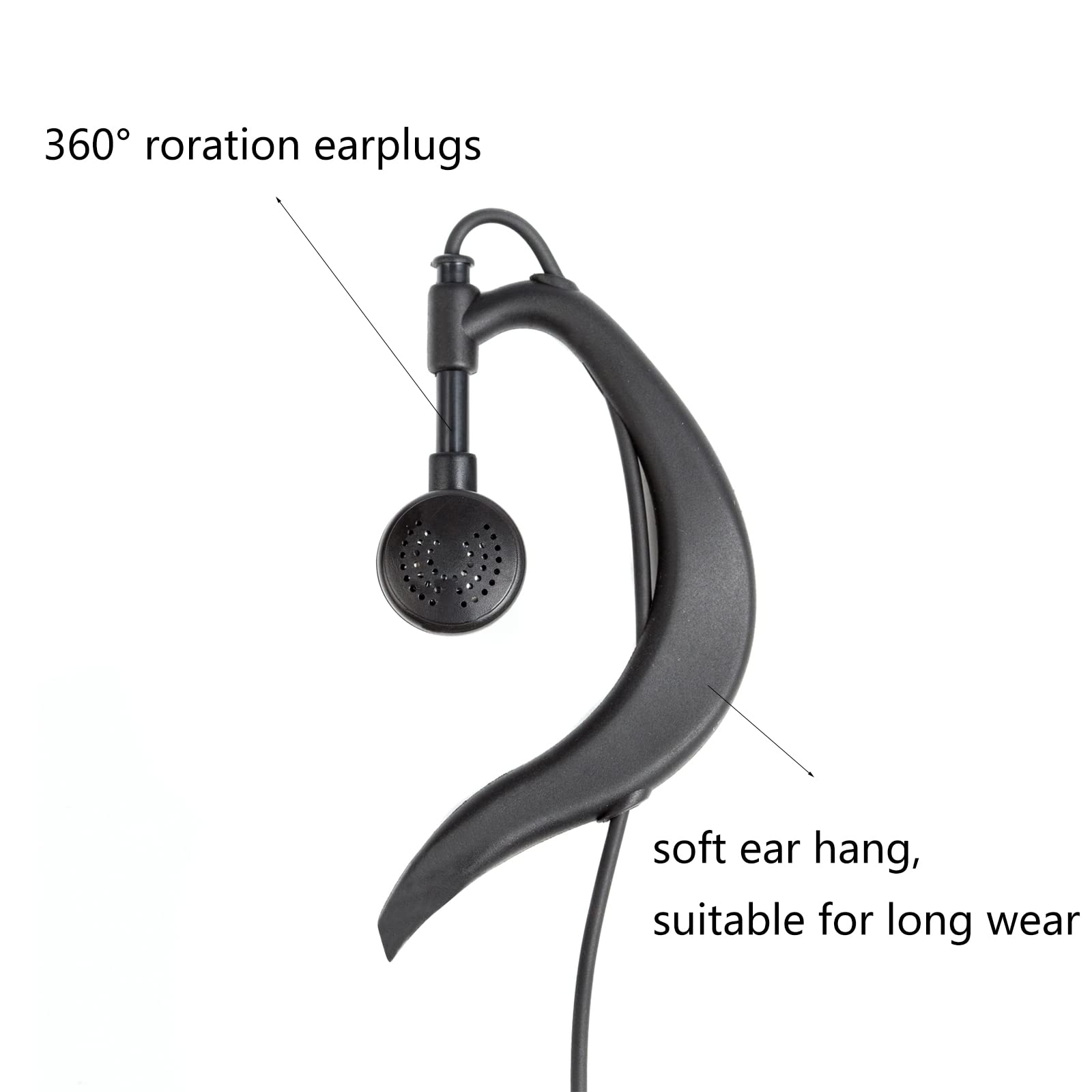 Walkie Talkie Earpiece With Mic For Baofeng Radio Retevis G Shape Headset For Baofeng Uv 5R Bf 888S Arcshell Retevis H 777 Rt21 Rt22 Kenwood 2 Way Radio By Luiton (10 Pack)