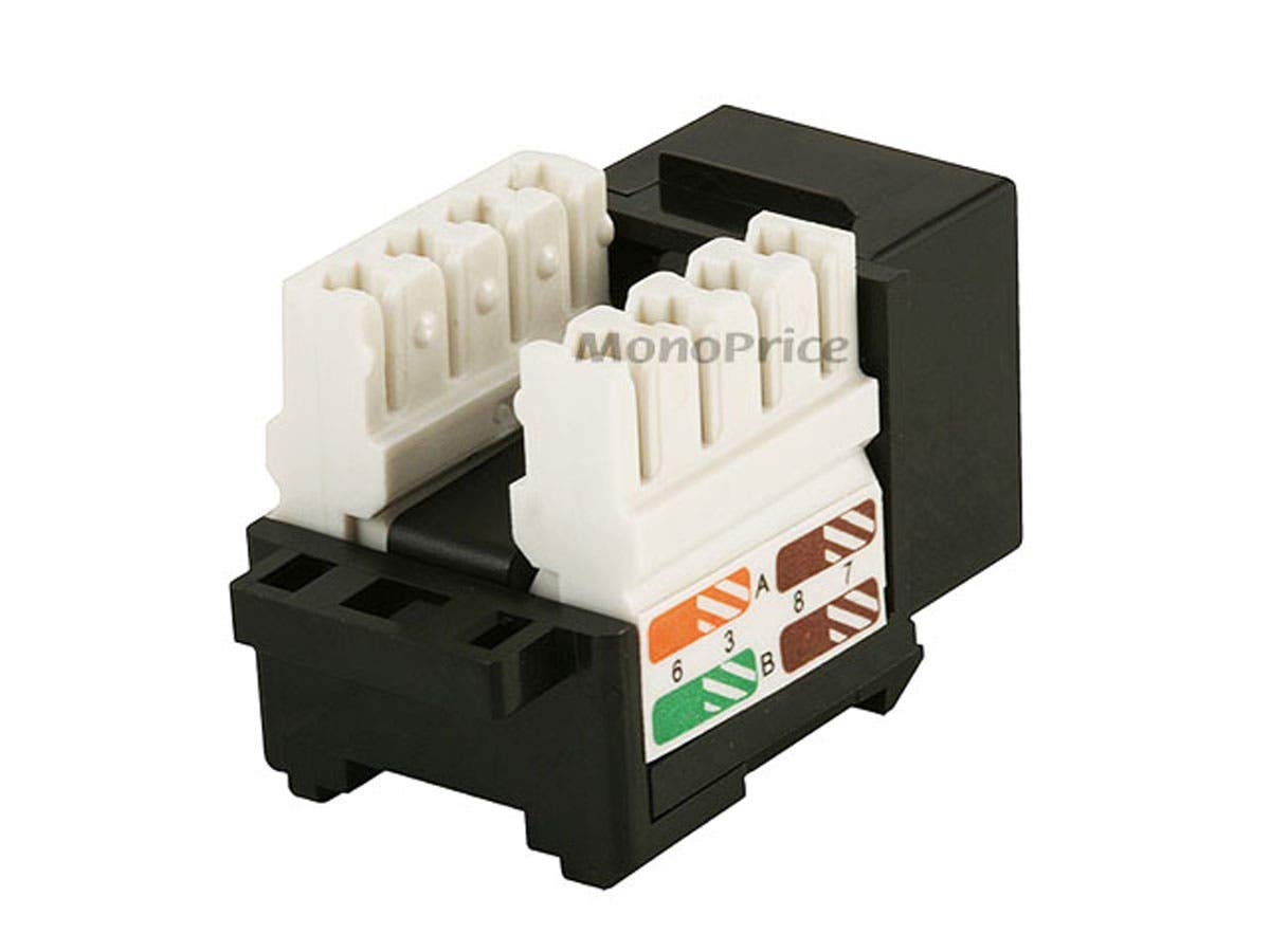 Monoprice Cat5E Punch Down Keystone Jack, Black (105370)