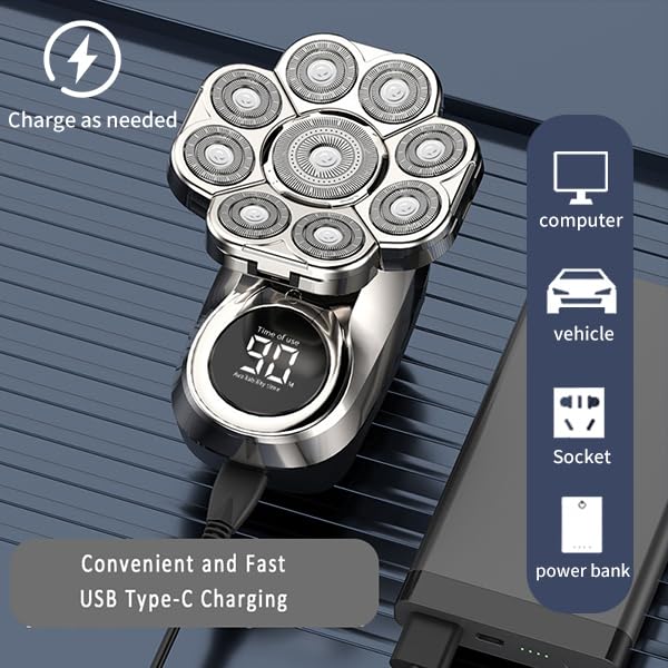 I Clean 9D Head Shavers For Bald Men,New Upgraded 6 In 1 Electric Razor With Led Display,Waterproof Wet/Dry Grooming Kit,Cordles