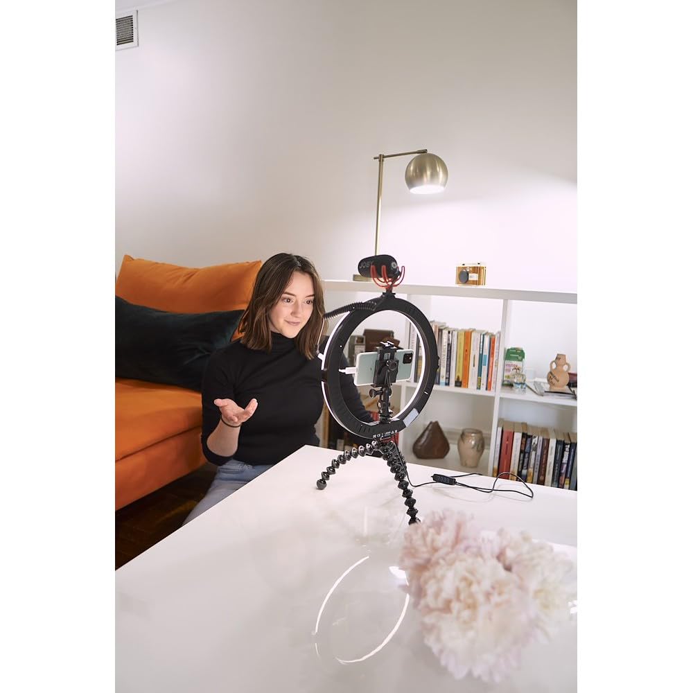 Joby Beamo Ring Light 12 - Large Led Selfie Ring Light For Phones Or Cameras With 3 Light Modes & 10 Brightness Levels, Mobile,