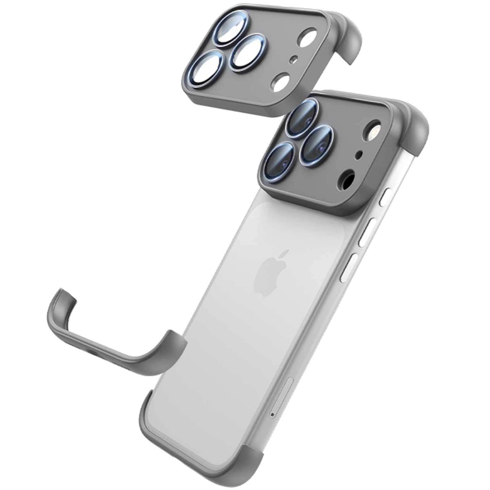 KUGEW for iPhone 17 Pro Max Frameless Bumper Case with Camera Lens Protector, Compatible with MagSafe, Minimalist Slim Fit No Ba