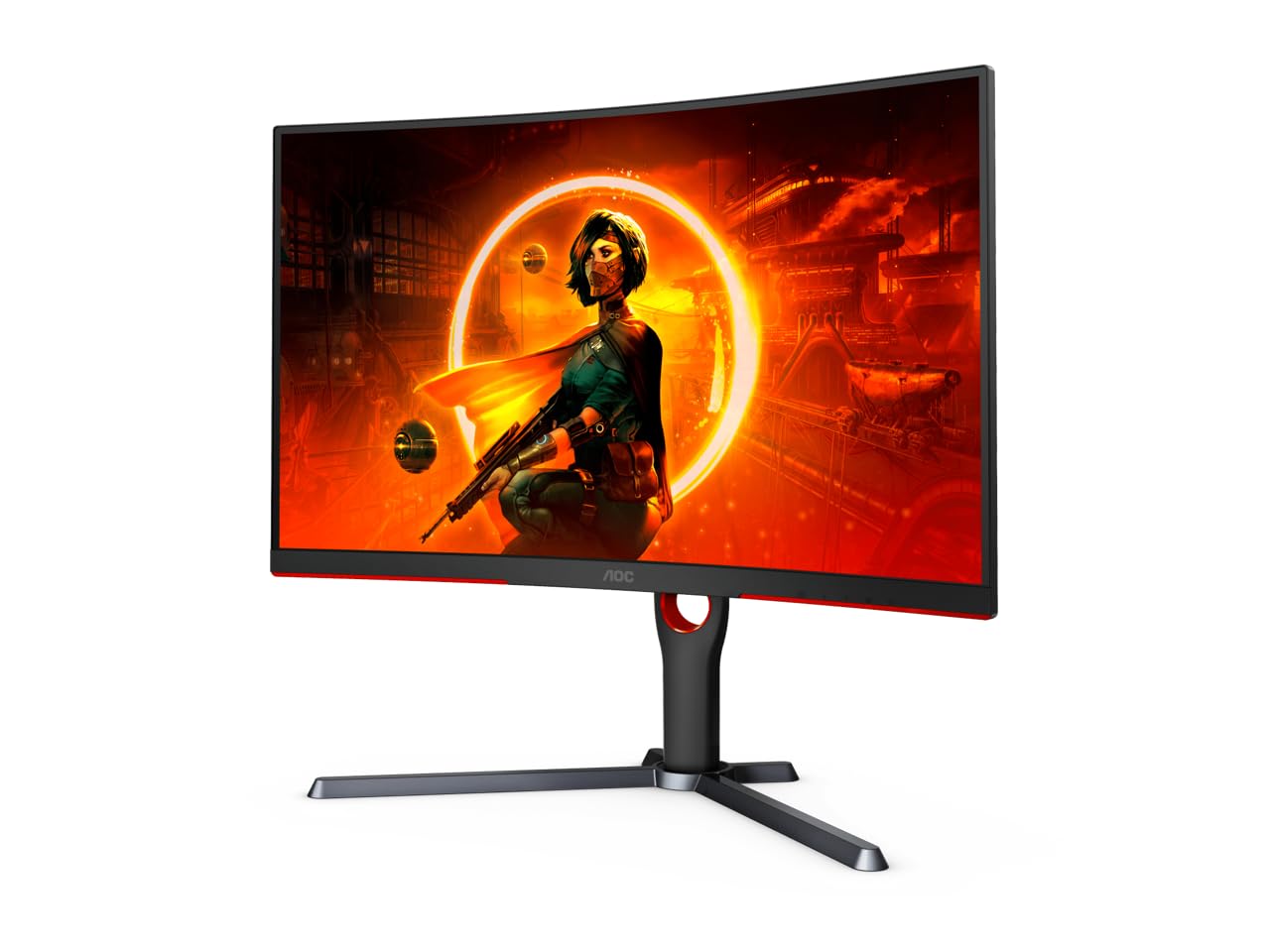 Aoc Cq27G3Z 27'' Curved Gaming Monitor, Qhd 2K 2560X1440, 1000R Va, 240Hz 0.5Ms, Freesync Premium, Height Adjustable Stand, Xbox