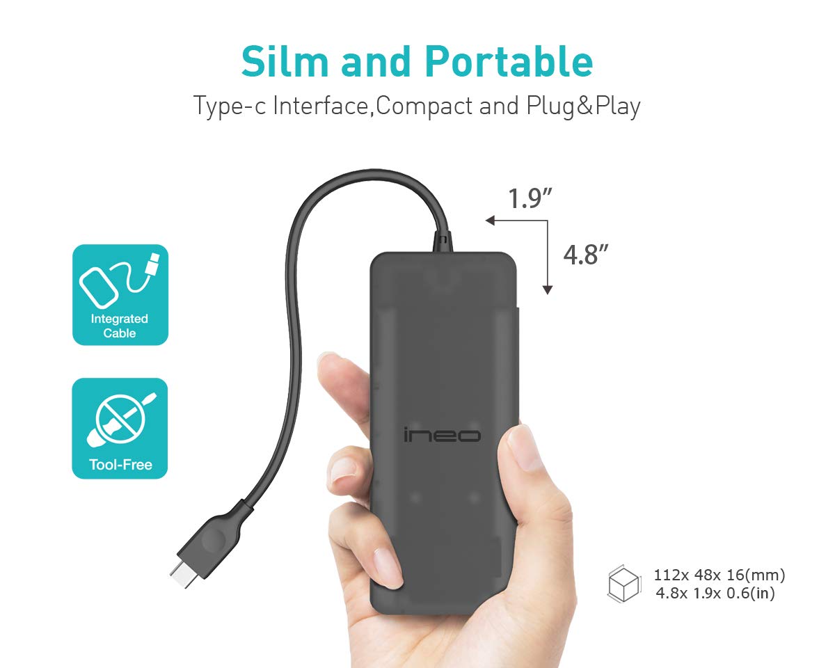Ineo M.2 Nvme (Pcie) Ssd Tool Free Enclosure To Usb 3.2 Gen 2 Type C [C2575 M2 Nvme]