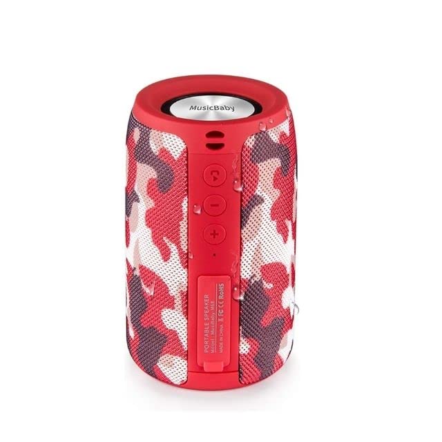 Bluetooth Speaker,Musibaby Speaker,Wireless,Waterproof,Outdoor,Portable Speaker,Dual Pairing,Loud Stereo,Booming Bass,24H Playtime Wireless Speaker For Home,Iphone,Party,Gifts(Camo Red)