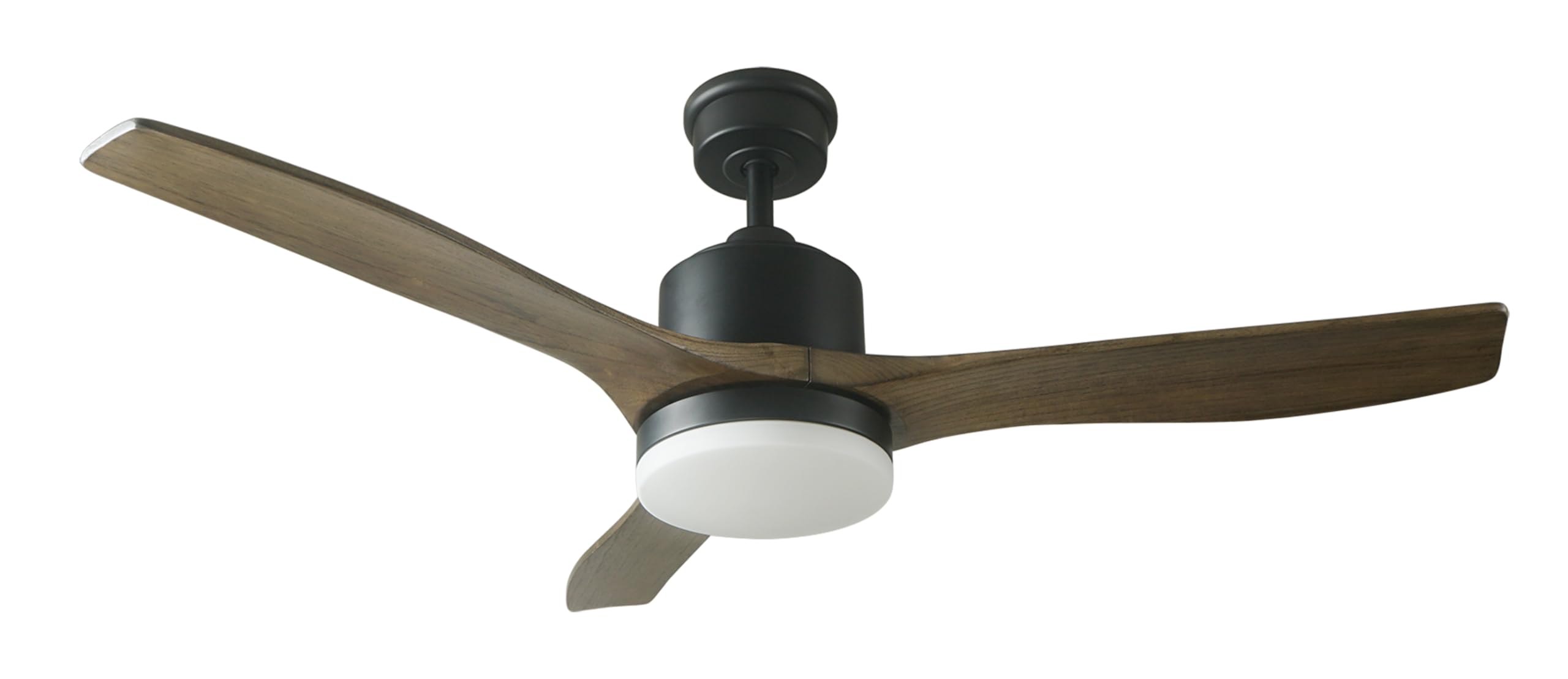 Good Housekeeping 63010-MB Canton 52 Ceiling Fan with Carved Wood Blades, Integrated LED & Remote Control, Matte Black